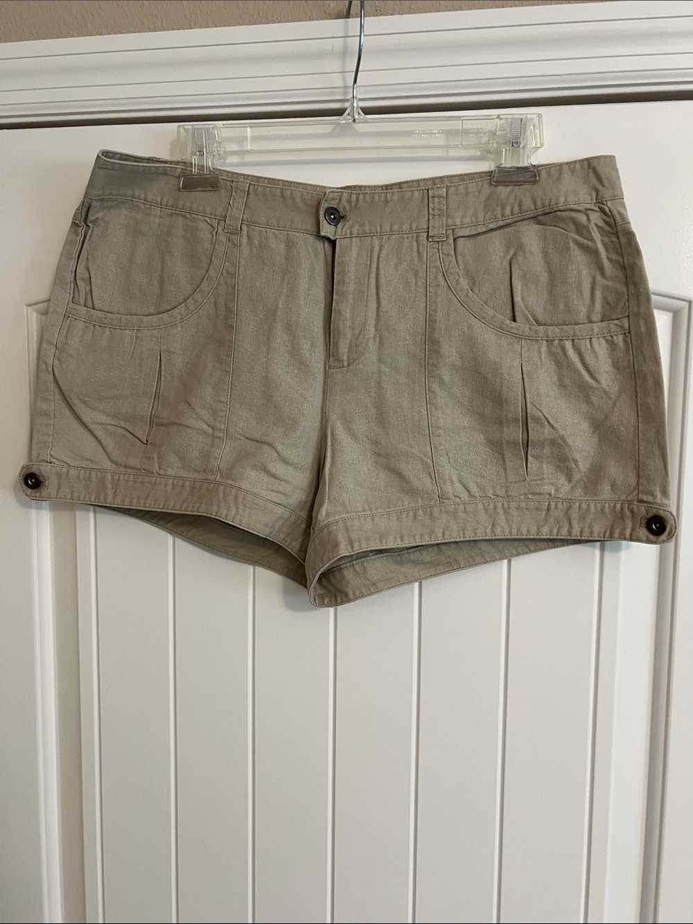 Calvin Klein shorts, size 12, tan with gold thread